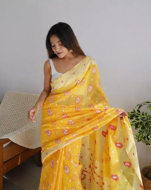 Vasthrlay White Kanjivaram Saree