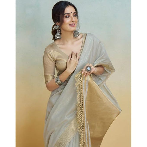 Vasthrlay Women's Cotton Unstitched Skin Friendly Saree