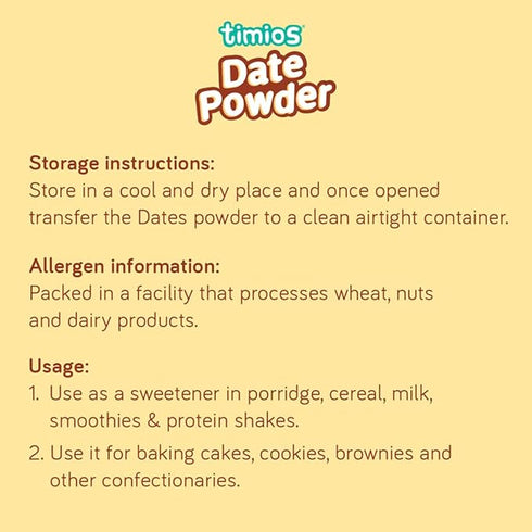 Timios 100% Organic Nut Powder Sweetened with Jaggery & Date Powder
