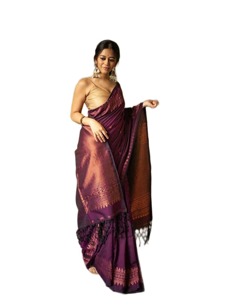 Vasthrlay Banarasi Unstitched Saree