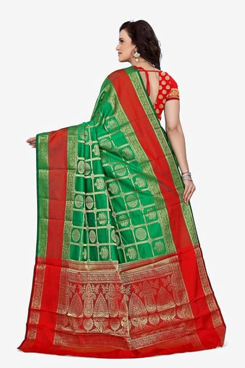 Vasthrlay Banarasi Green Ethnic Wear
