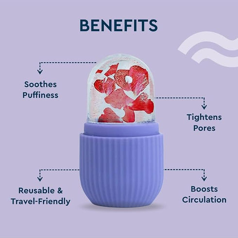 Busaji Enterprise Ice Roller for Face & Eyes | Silicone Ice Facial Massager for Skin Care