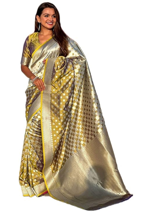 Vasthrlay Banarasi Unstitched Saree