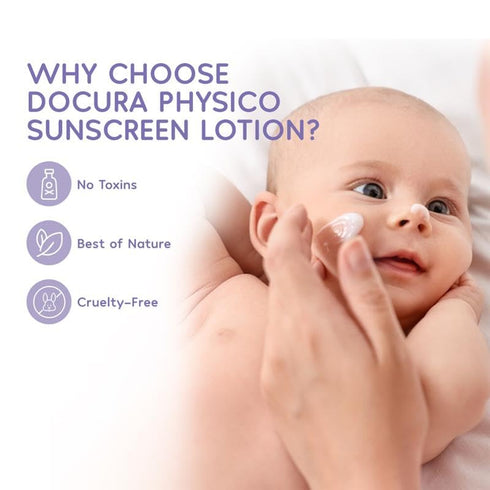 DOCURA Physico Sunscreen Lotion SPF 50 | Newborns Babies and Kids