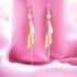 Nilu's Collection Gold Plated Geometric Triangle Long Tassel Drop Earrings