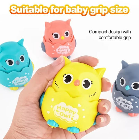 Press And Go Owl Car Toys For Boys And Girls Crawling Toys For Moving Dino Toy