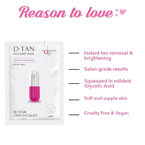 Professional O3+ Brightening Face Sheet Mask With Glycolic