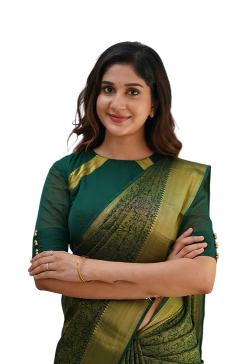 Vasthrlay Kanjivaram Unstitched Saree