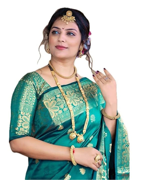 Vasthrlay Kanjivaram Wedding Banarasi Vruksh 50 Saree With Blouse Piece