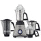 Preethi Steel Supreme MG-208 Mixer Grinder, 750 Watt, 4 Jars - Super Extractor Juicer Jar, Silver/Black