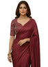 Vasthrlay Maroon Embroidery Saree