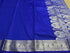 Vasthrlay Banarasi Satin Jacquard Handloom Blue Saree Kanjivaram V Neck
