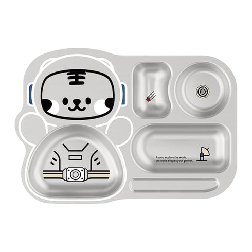 Stainless Steel Plate for Kids with 3 Compartments