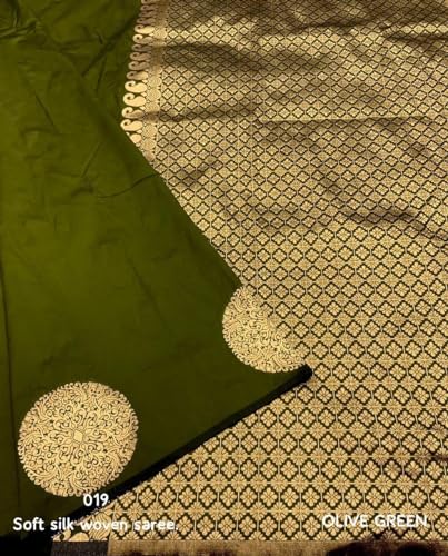 Vasthrlay Banarasi Kanjivaram Kanchipuram Kerigola Saree With Blouse Piece