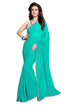 Vasthrlay Fashion Georgette Turquoise Ethnic Wear