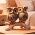 Owl Statue for Good Luck Resin Figurine Antique Multicolour |Feng Shui & Vastu I Evil Eye