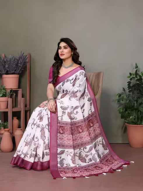 Vasthrlay Banarasi Traditional Unstitched Saree