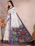 Vasthrlay Women's Cotton Kalamkari Wedding Saree With Blouse Piece
