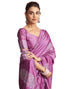 Vasthrlay Womens Kanjivaram Unstitched Dusty Pink Saree
