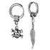 M Men Style Men Gothic Skeleton Head Dangle Hoop Studs