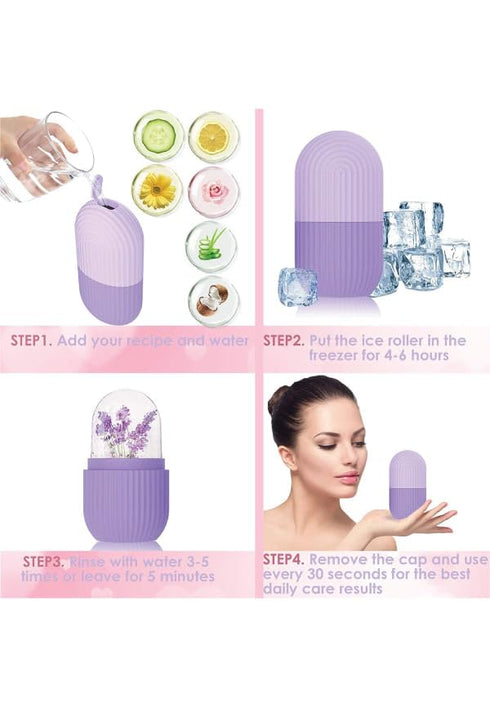 Busaji Enterprise Ice Roller for Face & Eyes | Silicone Ice Facial Massager for Skin Care