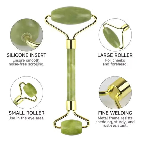 Himalayan Green Jade Roller & Gua Sha Set for Face and Neck