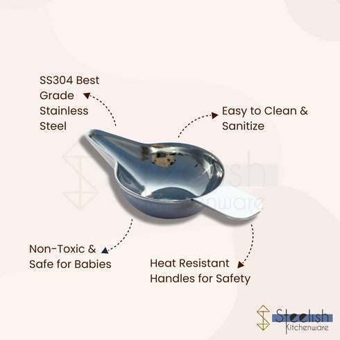 Stainless Steel Baby Feeder Spoon Paladai Set