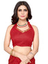 Vasthrlay Bandhani Printed Chiffon Red Saree
