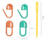 Plastic Locking Knitting Crochet Stitch Markers (10 Pcs, Multicolor) + Colourful Large
