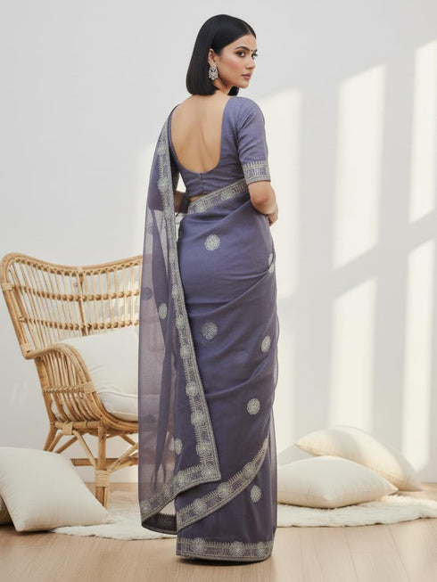 Vasthrlay Georgette Traditional Az Ys Pehenva Brown Rr Ethnic Wear