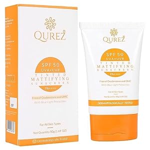 Qurez SPF 50 Tinted Mattifying Sunscreen, Matte