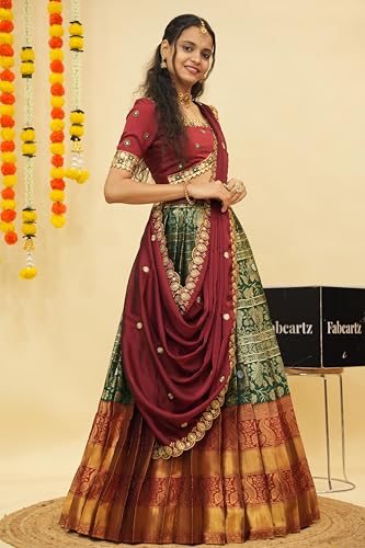 Vasthrlay Traditional South Indian Semistitch Half Saree