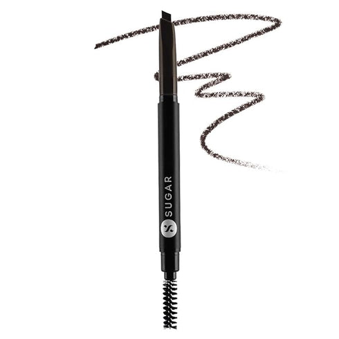 Sugar Cosmetics Arch Arrival Brow Definer04 Felix Onyx | Dark Blackish BrownLongLasting 12hr coverage builtin spoolie