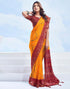 Vasthrlay Bandhani Printed Chiffon Orange Saree