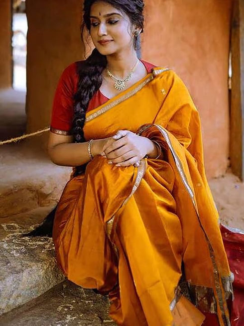 Vasthrlay Banarasi Unstitched Saree