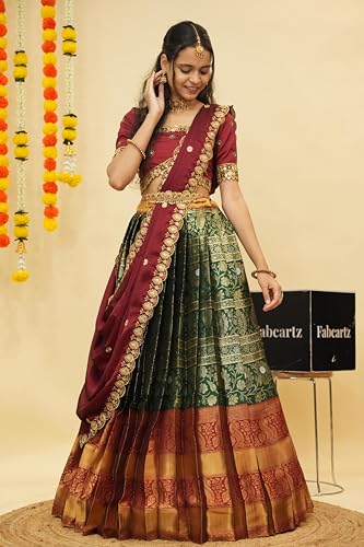 Vasthrlay Traditional South Indian Semistitch Half Saree
