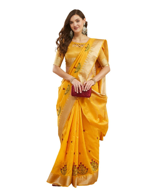 Vasthrlay Multi Embroidered Unstitched Saree