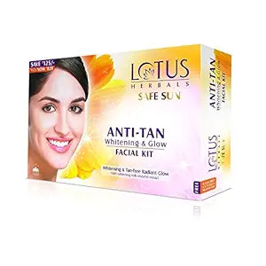 Lotus Herbals Safe Sun Anti Tan Whitening And Glow 4 In 1 Facial Kit