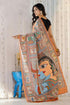 Vasthrlay White Printed Unstitched Saree