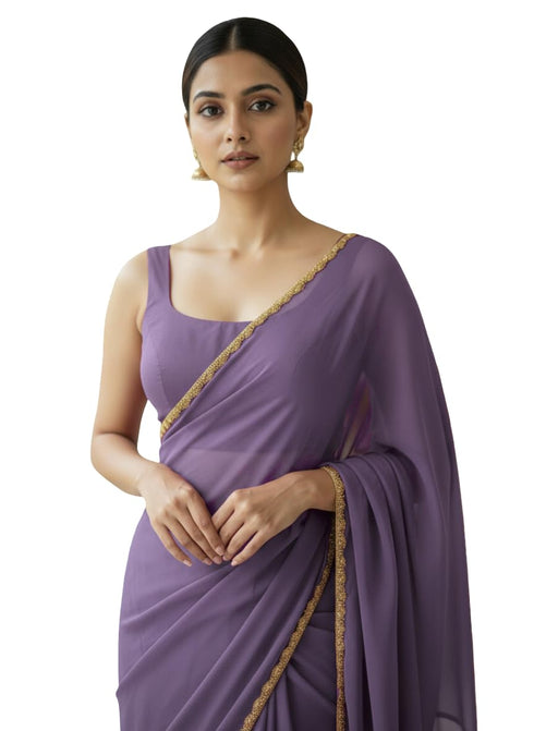 Vasthrlay Orange Decorative Unstitched Saree
