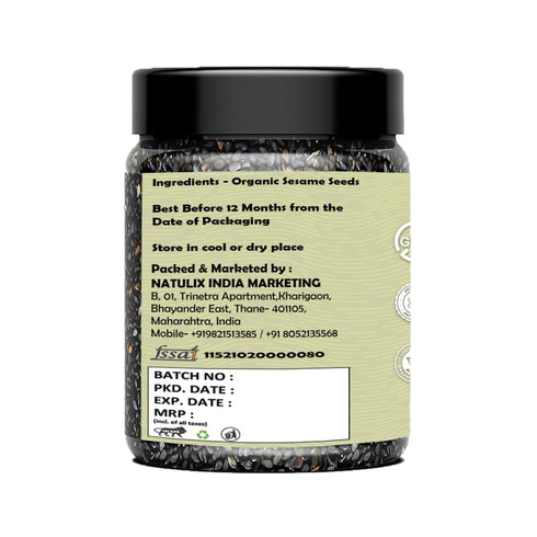 NatureOnus Raw Natural Black Sesame Seeds