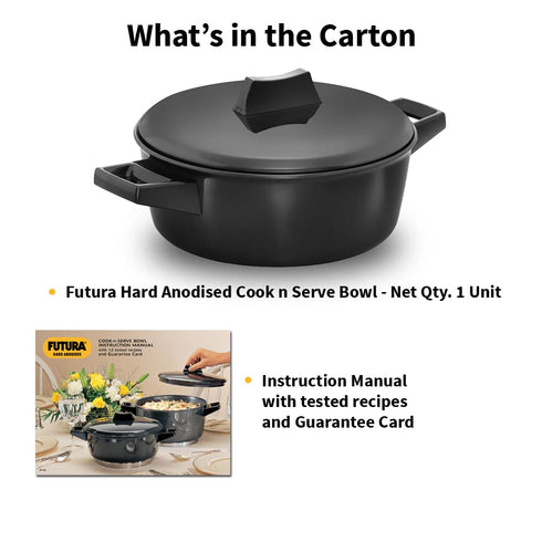Hawkins Aluminium Futura 2 Litre Cook N Serve Bowl