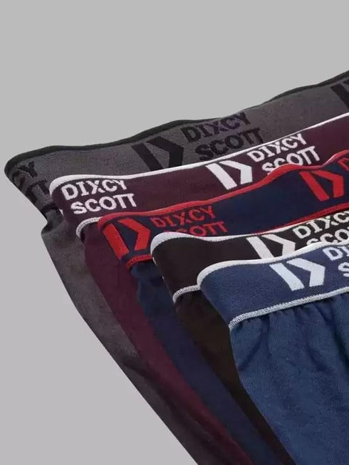 Dixcy Scott Cross Trunk for Men & Boys (Underwear/Trunk/Brief) (100% Cotton Trunk with Spandex Elastic) (Size- 80 cm-110 cm) (Multicolour-Assorted) (36 inch_90 cm, Pack of 05 Pcs.)