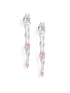 925 Sterling Silver Rhodium Plated Tourmaline Stud with Chain Earring