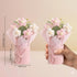 Set of 2 Pink Crochet Flower Bouquet