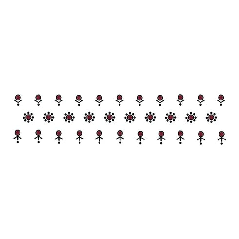 Comet Busters Maroon Abstract Design Bindis With Black Border