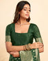 Vasthrlay Jacquard Kanjivaram Unstitched Light Green Saree