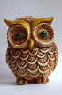 Owl Statue Showpiece for Vastu, Good Luck, Gift & Home Decor (Golden & Beige)