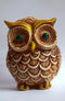 Owl Statue Showpiece for Vastu, Good Luck, Gift & Home Decor (Golden & Beige)