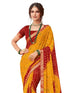 Vasthrlay Bandhani Printed Chiffon Orange Saree